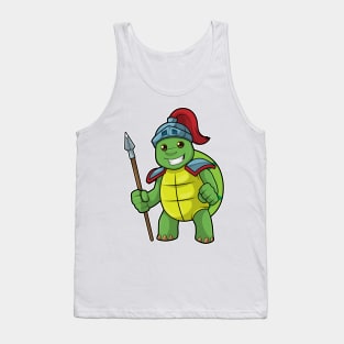 Turtle as Warrior with Spear & Helmet Tank Top